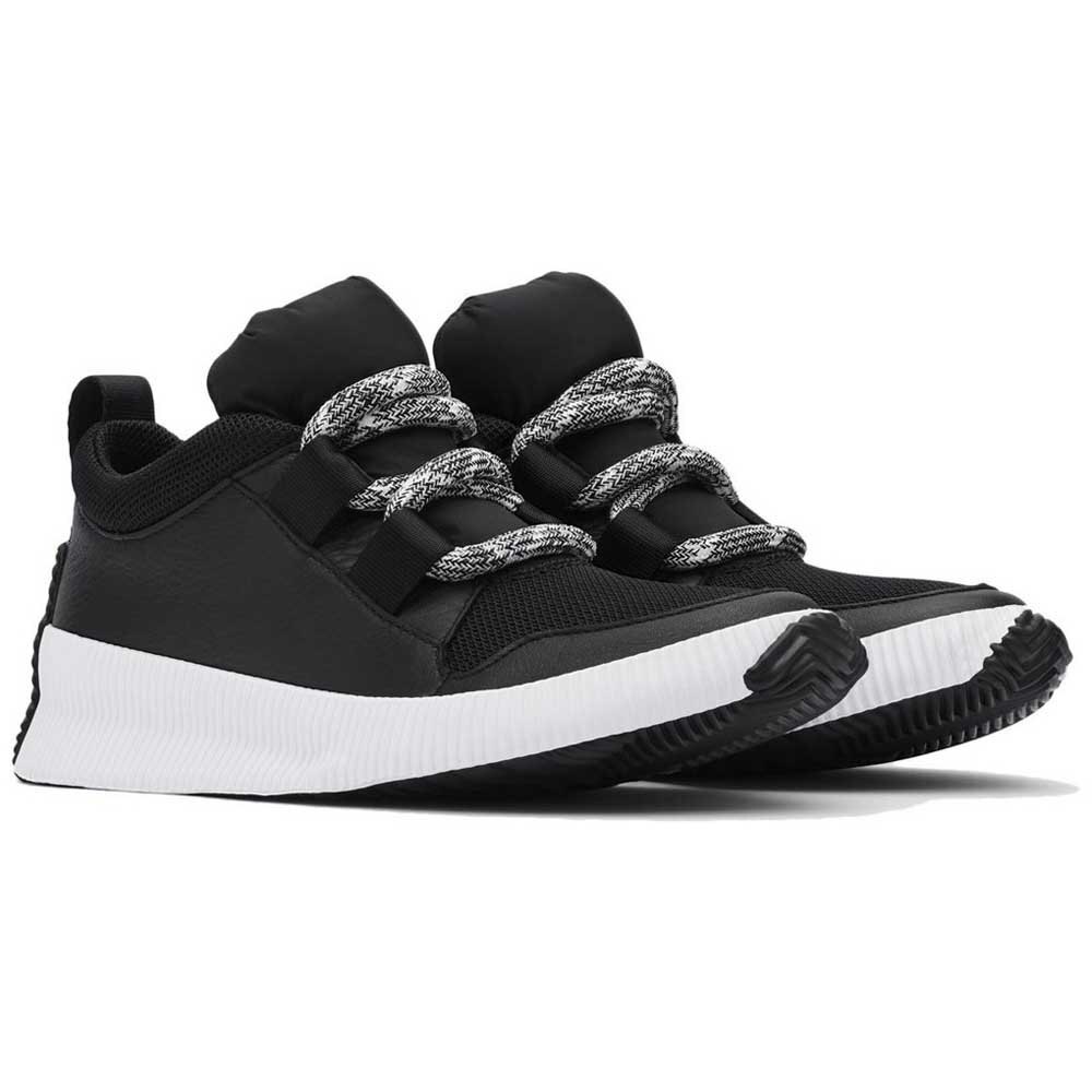 Sorel Out N About Plus Street Sneak Trainers Lace Up Comfort Black White 6.5